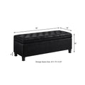 Upholstered Tufted Button Storage Bench ,Faux Leather Entry Bench With Spindle Wooden Legs, Bed Bench Black Tufted Black Espresso Linen Or Linen Blend Primary Living Space Black American Design Rubberwood Wood Internal Storage Foam Pu