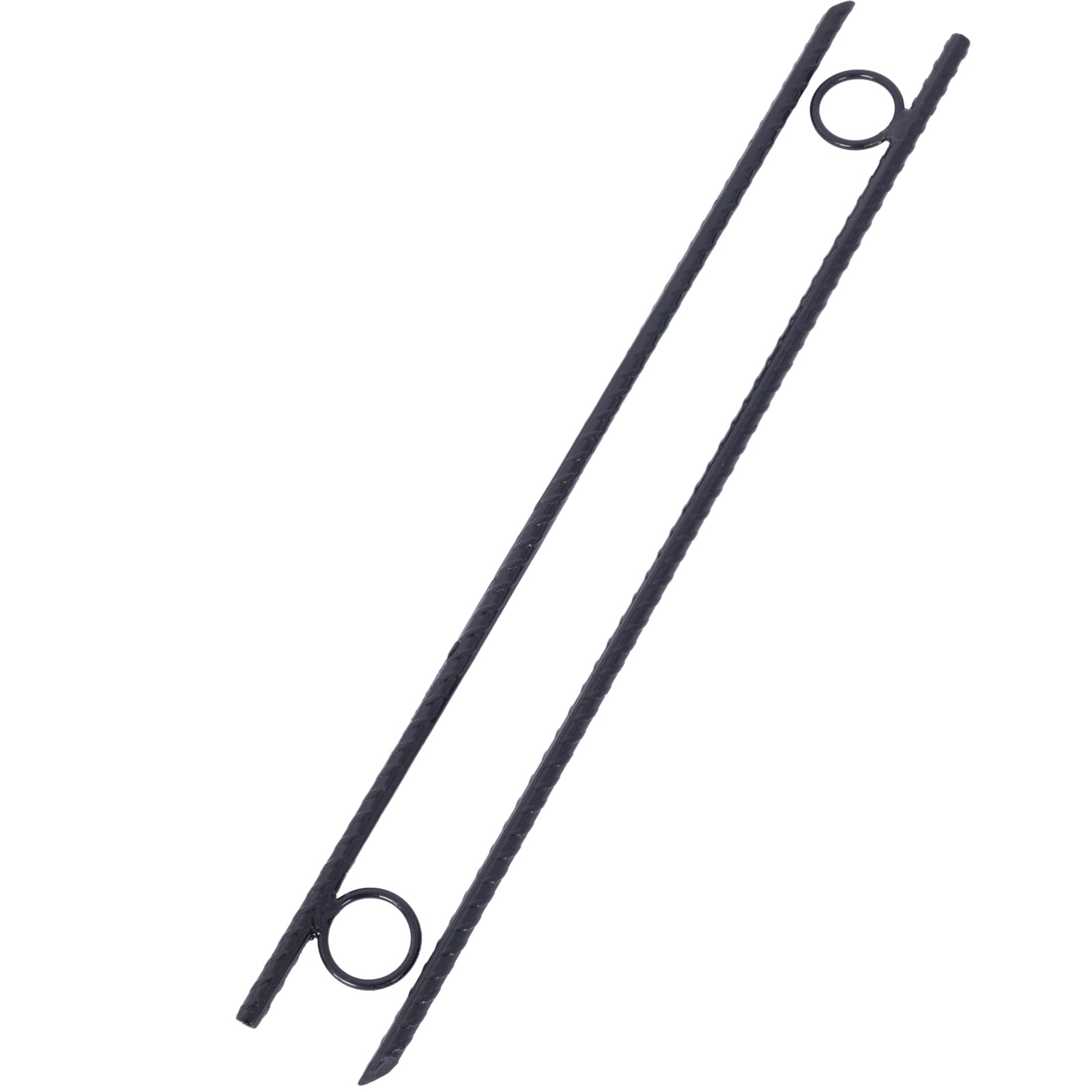 Rebar Stake With Loop 16Pcs Grip Rebar 3 8X 18 Inch Steel Durable Heavy Duty Tent Canopy Ground Stakes With Angled Ends And 1 Inch Loops For Campsites And Canopies Black Steel