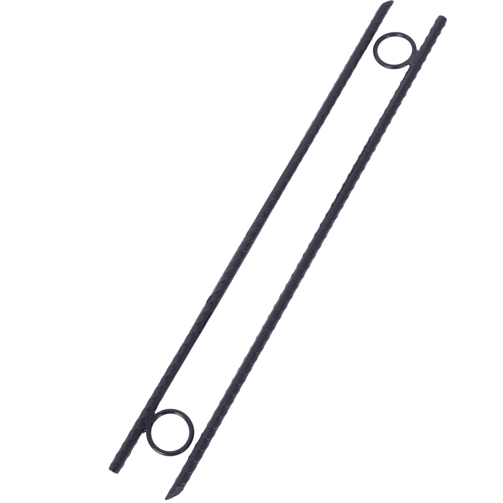Rebar Stake With Loop 4Pcs Grip Rebar 3 8X 18 Inch Steel Durable Heavy Duty Tent Canopy Ground Stakes With Angled Ends And 1 Inch Loops For Campsites And Canopies Black Steel