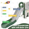 Kids Slide Playset Structure 9 In 1, Freestanding Space Set With Slide, Arch Tunnel, Ring Toss, Drawing Whiteboardl And Basketball Hoop For Toddlers, Kids Climbers Playground Green Hdpe Indoor & Outdoor Use