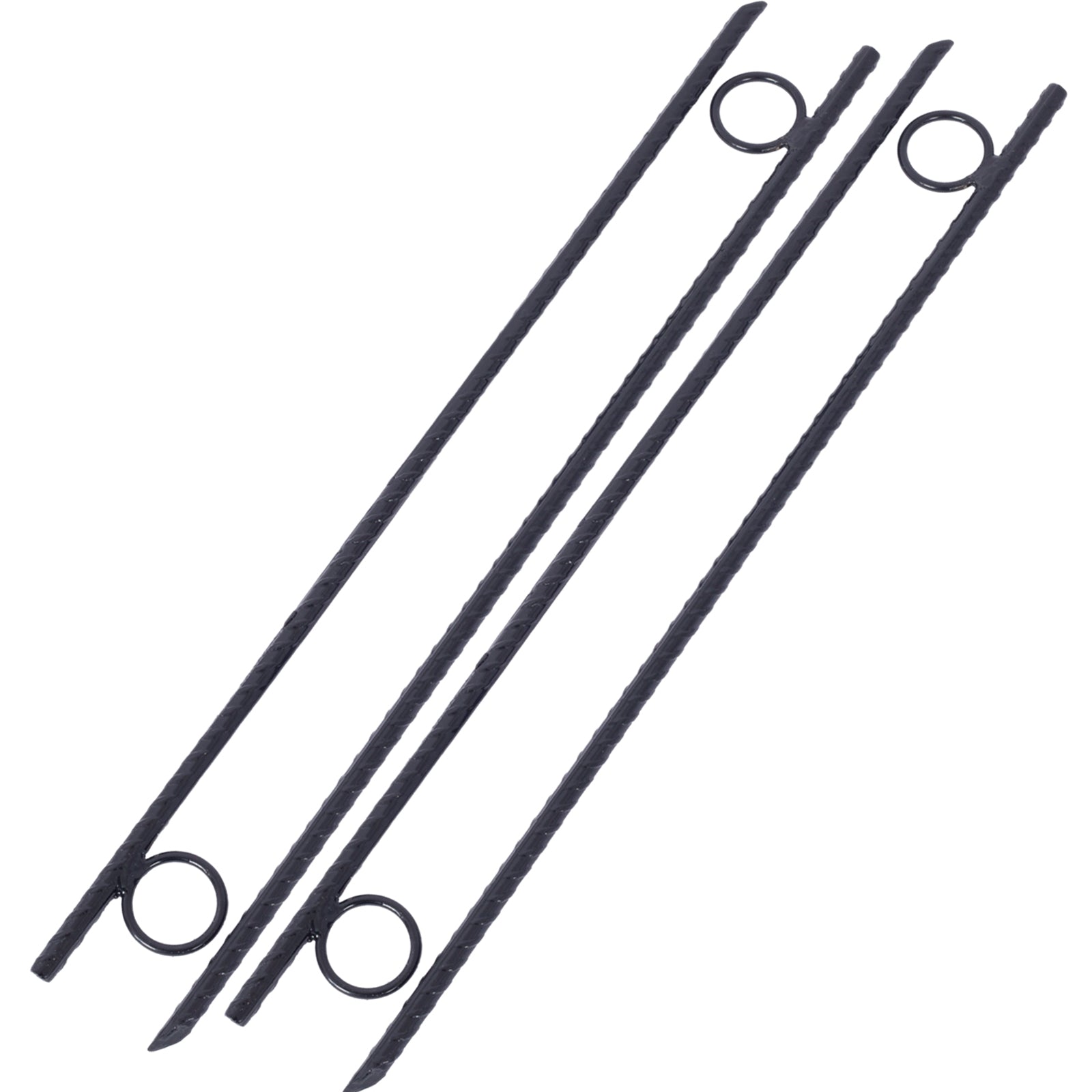 Rebar Stake With Loop 4Pcs Grip Rebar 3 8X 18 Inch Steel Durable Heavy Duty Tent Canopy Ground Stakes With Angled Ends And 1 Inch Loops For Campsites And Canopies Black Steel