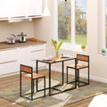 Homcom 3 Piece Industrial Dining Table Set For 2, Kitchen Table And Chairs, Dining Room Sets For Small Spaces Brown Mdf