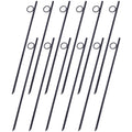 Rebar Stake With Loop 12Pcs Grip Rebar 3 8X 18 Inch Steel Durable Heavy Duty Tent Canopy Ground Stakes With Angled Ends And 1 Inch Loops For Campsites And Canopies Black Steel