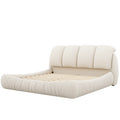 Queen Size Luxury Upholstered Bed With Thick Headboard, Velvet Queen Bed With Oversized Padded Backrest, Beige Expect Arrival Date 2024 4 9 Queen Beige Velvet
