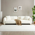 110.23'' Oversized Sofa Comfy Teddy Boucl Couch With 4 Pillows Premium 3 Seater Bubble Couch For Living Room Bedroom,Home Office Beige Beige Teddy