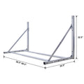 Wall Mounted Folding Tire Storage, 30.5 To 50.5 Inches Wide, Supports 300 Pounds, Silver Grey Metal