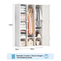 Portable Wardrobe Closets Bedroom ,Storage Organizer, Clothes Dresser, Closet Storage Organizer, White White Primary Living Space American Design Abs Polypropylene