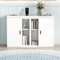 Queen Size Murphy Bed With Shelves, Cabinets And Usb Ports,White Queen White Mdf Lvl