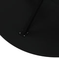 42.13'' Modern Cross Leg Round Dining Table, Black Top Occasional Table, Two Piece Removable Top, Matte Finish Iron Legs Black Mdf Metal