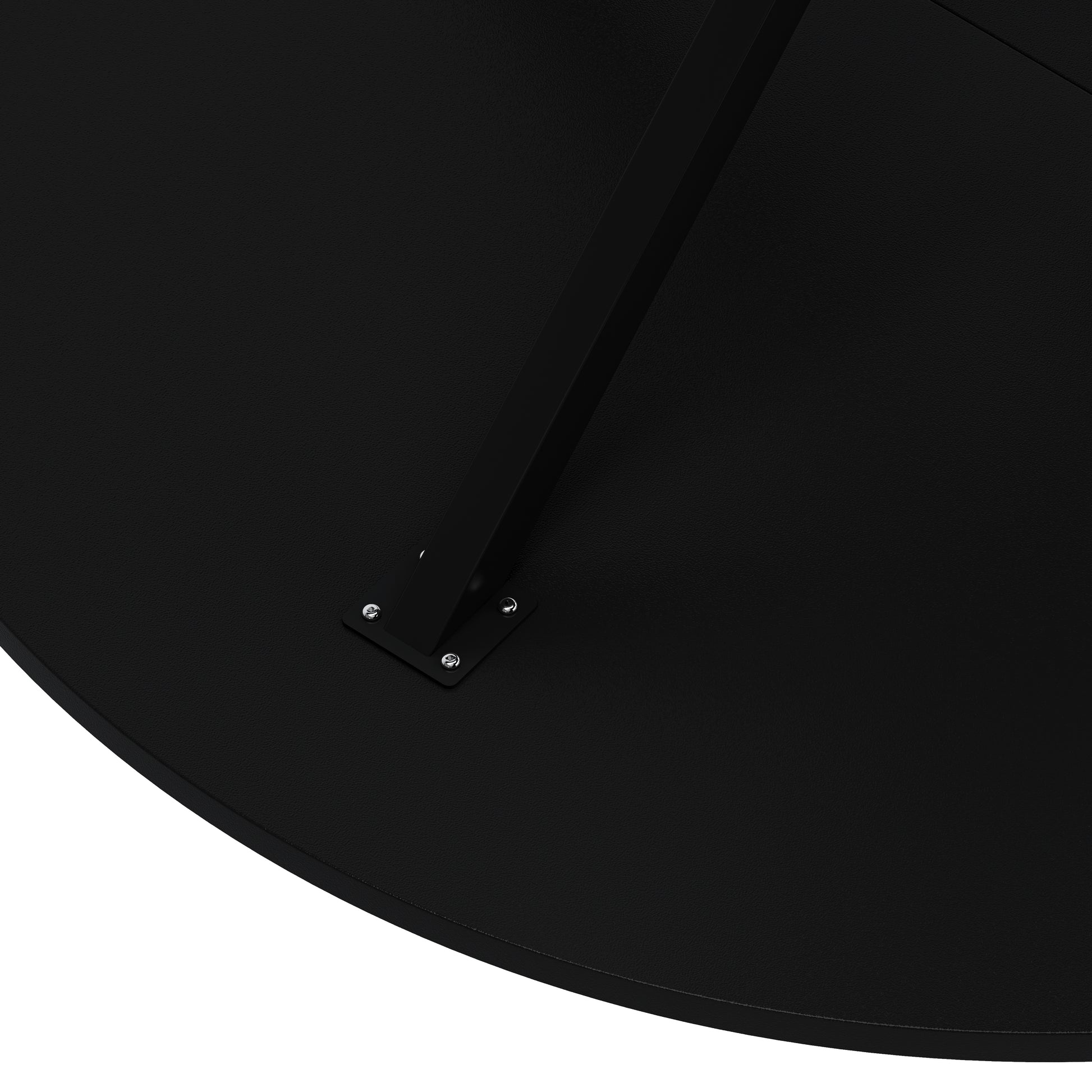 42.13'' Modern Cross Leg Round Dining Table, Black Top Occasional Table, Two Piece Removable Top, Matte Finish Iron Legs Black Mdf Metal