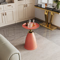 Luxury Design Iron End Table, Minimalist Round Side Table For Small Space Red Iron