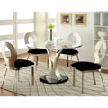 Set Of 2 Microfiber And Metal Side Chairs In Silver And Black Finish Black Silver Dining Room Side Chair Fabric Metal