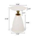 Luxury Design Iron End Table, Minimalist Round Side Table For Small Space White Iron