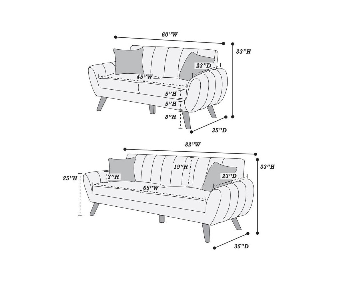 Contemporary 2 Pcs Sofa Set Living Room Furniture Light Gray Velvet Couch Sofa And Loveseat Plush Cushion Unique Lines Plush Sofa. Light Gray Velvet Wood Primary Living Space Classic,Contemporary,Modern Velvet 5 Seat