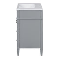 30'' Bathroom Vanity With Top Sink, Modern Bathroom Storage Cabinet With 2 Drawers And A Tip Out Drawer, Freestanding Vanity Set With Mirror Cabinet, Single Sink Bathroom Vanity 3 Grey Bathroom Solid Wood Mdf Resin Painted