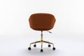 047 Mesh Fabric Home Office 360 Swivel Chair Adjustable Height With Gold Metal Base,Caramel Solid Caramel Office Sponge Wipe Clean Modern Office Chairs Tufted Back Foam Adjustable Height Fabric Mesh