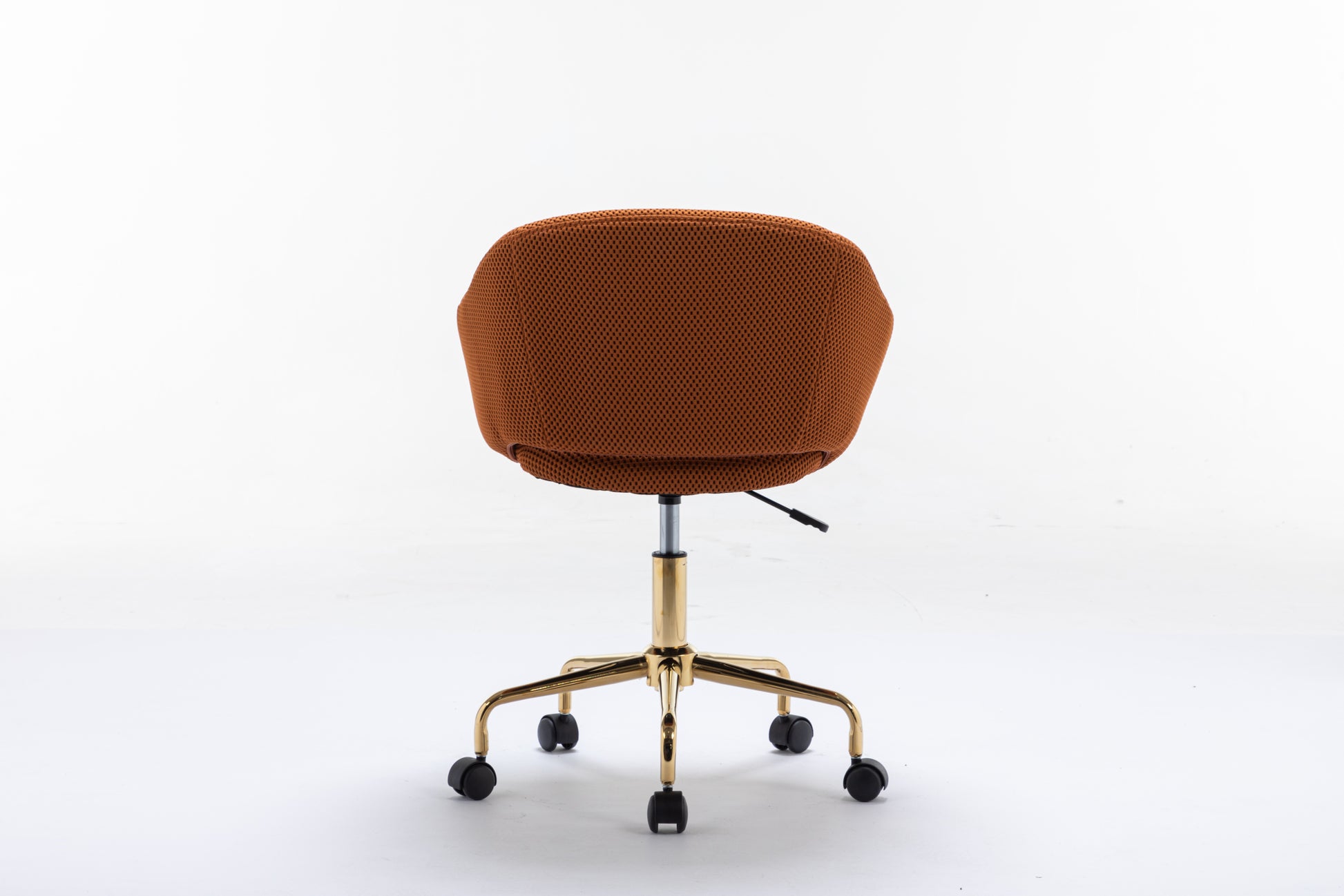047 Mesh Fabric Home Office 360 Swivel Chair Adjustable Height With Gold Metal Base,Caramel Solid Caramel Office Sponge Wipe Clean Modern Office Chairs Tufted Back Foam Adjustable Height Fabric Mesh