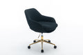 046 Mesh Fabric Home Office 360 Swivel Chair Adjustable Height With Gold Metal Base,Black Solid Black Office Sponge Wipe Clean Modern Office Chairs Tufted Back Foam Adjustable Height Fabric Mesh