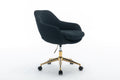 046 Mesh Fabric Home Office 360 Swivel Chair Adjustable Height With Gold Metal Base,Black Solid Black Office Sponge Wipe Clean Modern Office Chairs Tufted Back Foam Adjustable Height Fabric Mesh