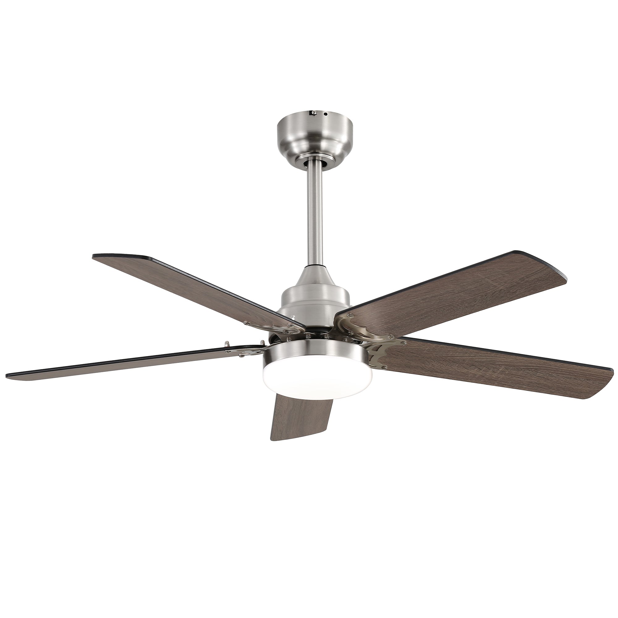 42 Inch Ceiling Fan 5 Blades Noiseless Reversible Dc Motor Remote Control With Led Light Brushed Nickel Mdf