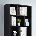 Bookcase, Bookshelf With Doors, Black Old Sku:Am180710 B Black Closed Back Wood With Doors Mdf