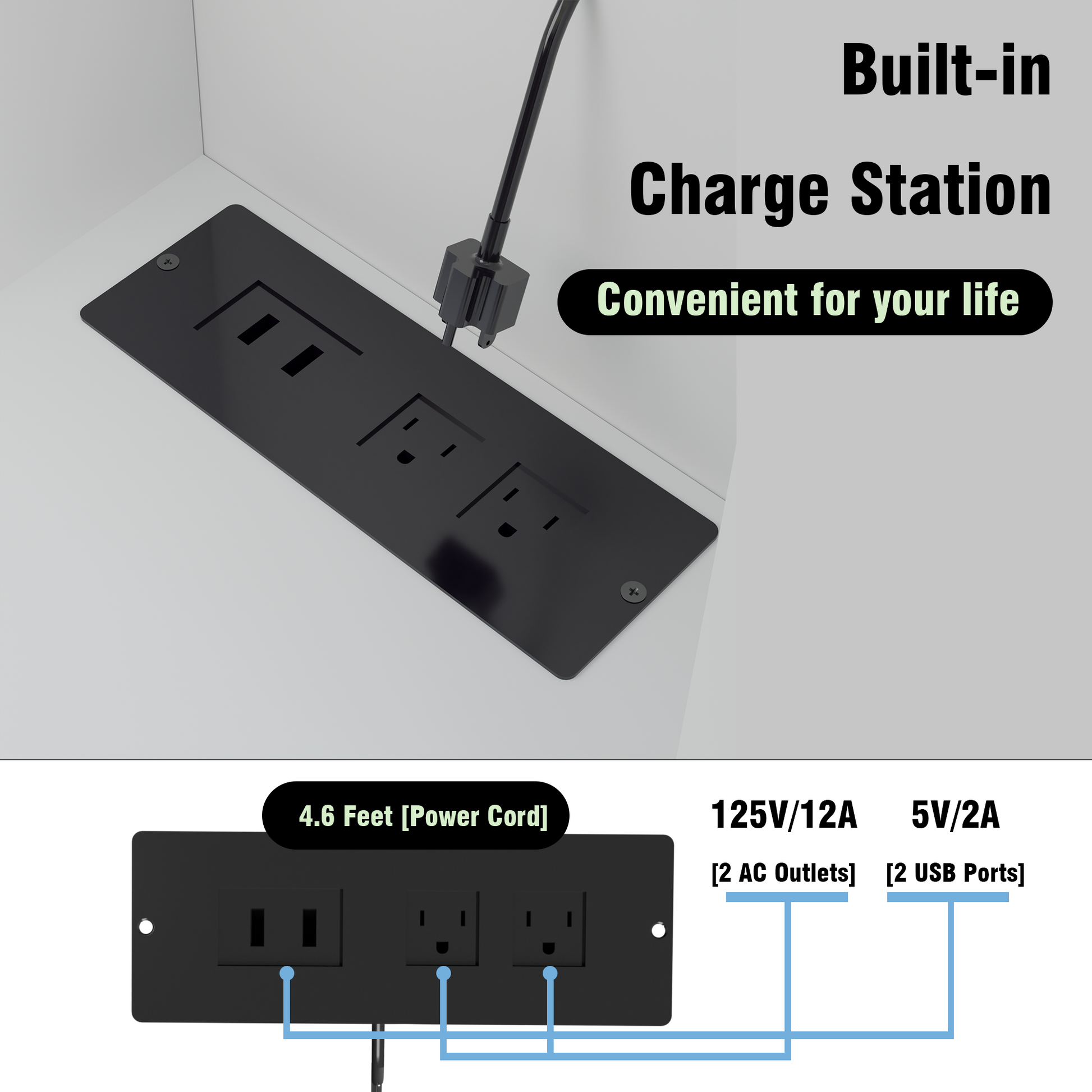 White Dressing Table With Led 3 Color Illuminated Mirror And Power Outlet, Dressing Table With Drawers, Storage Box And Shelf, Dressing Table With Bedroom Cushioned Stool White 5 Drawers & Above