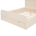 Full Size Platform Bed With Storage Headboard And A Big Drawer, Cream Box Spring Not Required Full Cream Wood Bedroom Bed Frame Solid Wood Mdf