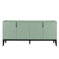 Storage Cabinet Sideboard Wooden Cabinet With 4 Doors For Hallway, Entryway, Living Room, Adjustable Shelf Green Solid Wood Mdf