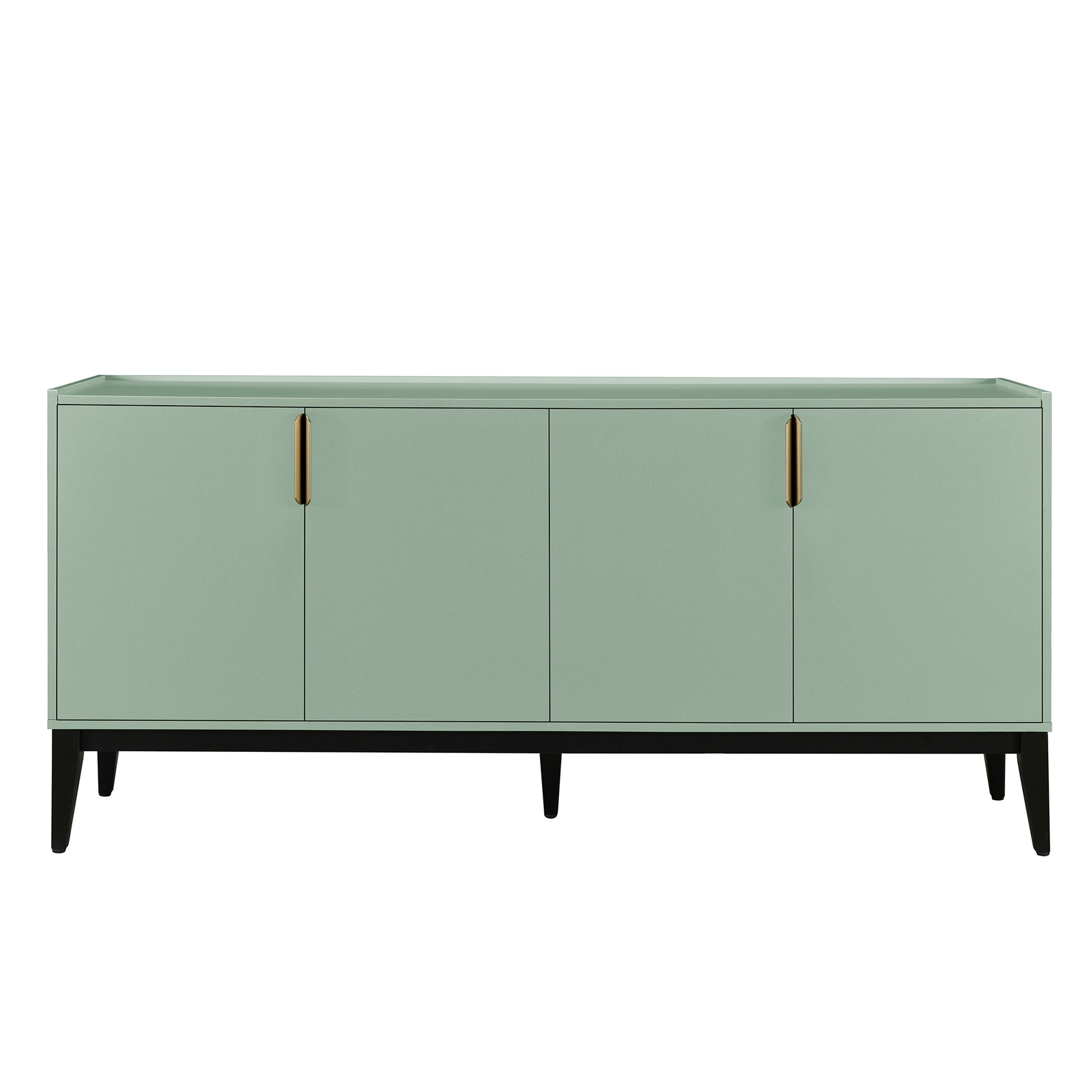 Storage Cabinet Sideboard Wooden Cabinet With 4 Doors For Hallway, Entryway, Living Room, Adjustable Shelf Green Solid Wood Mdf