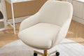 046 Mesh Fabric Home Office 360 Swivel Chair Adjustable Height With Gold Metal Base,Beige Solid Beige Office Sponge Wipe Clean Modern Office Chairs Tufted Back Foam Adjustable Height Fabric Mesh