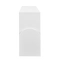 Four Door Metal Handle Storage Cabinet, Suitable For Study, Living Room, Adjustable Shelf White Solid Wood Mdf