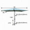 6 X 9Ft Patio Umbrella Outdoor Waterproof Umbrella With Crank And Push Button Tilt Without Flap For Garden Backyard Pool Swimming Pool Market Frosty Green Steel