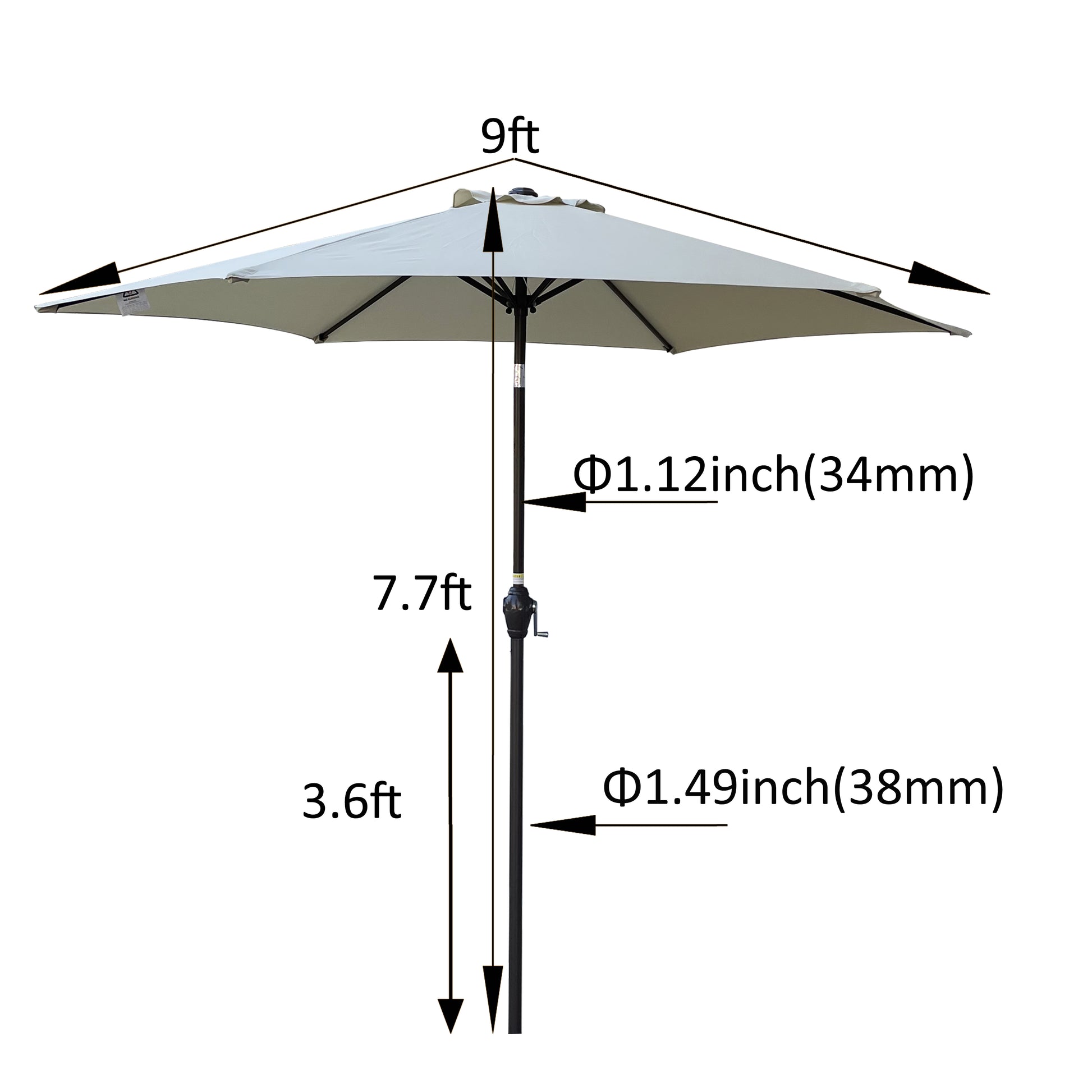 9Ft Umbrella Frozen Dew Frozen Dew Metal