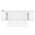 Queen Size Murphy Bed With Shelves, Cabinets And Usb Ports,White Queen White Mdf Lvl