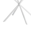 42.13'' Modern Cross Leg Round Dining Table, White Top Occasional Table, Two Piece Removable Top, Matte Finish Iron Legs White Mdf Metal