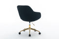 046 Mesh Fabric Home Office 360 Swivel Chair Adjustable Height With Gold Metal Base,Black Solid Black Office Sponge Wipe Clean Modern Office Chairs Tufted Back Foam Adjustable Height Fabric Mesh