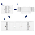 Queen Size Murphy Bed With Shelves, Cabinets And Usb Ports,White Queen White Mdf Lvl