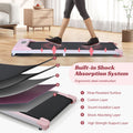 2 In 1 Under Desk Electric Treadmill 2.5Hp, Remote Control, Display, Walking Jogging Running Machine Fitness Equipment For Home Gym Office Pink Metal