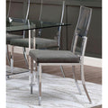 Set Of 2 Acrylic Andpadded Dining Chairs In Chrome Finish Solid Chrome Dining Room Dining Chairs Metal