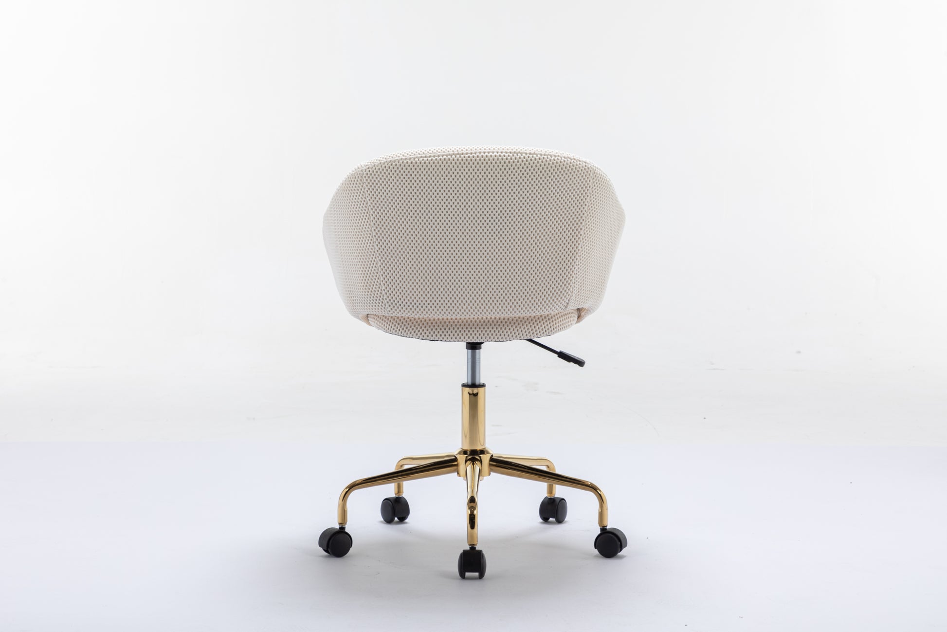 047 Mesh Fabric Home Office 360 Swivel Chair Adjustable Height With Gold Metal Base,Beige Solid Beige Office Sponge Wipe Clean Modern Office Chairs Tufted Back Foam Adjustable Height Fabric Mesh