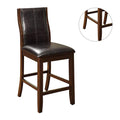 Transitional Dining Room Counter Height Chairs Set Of 2Pc High Chairs Only Brown Cherry Unique Curved Back Espressopadded Seat Brown Brown Dining Room Contemporary,Modern Dining Chairs Solid Back Solid Wood