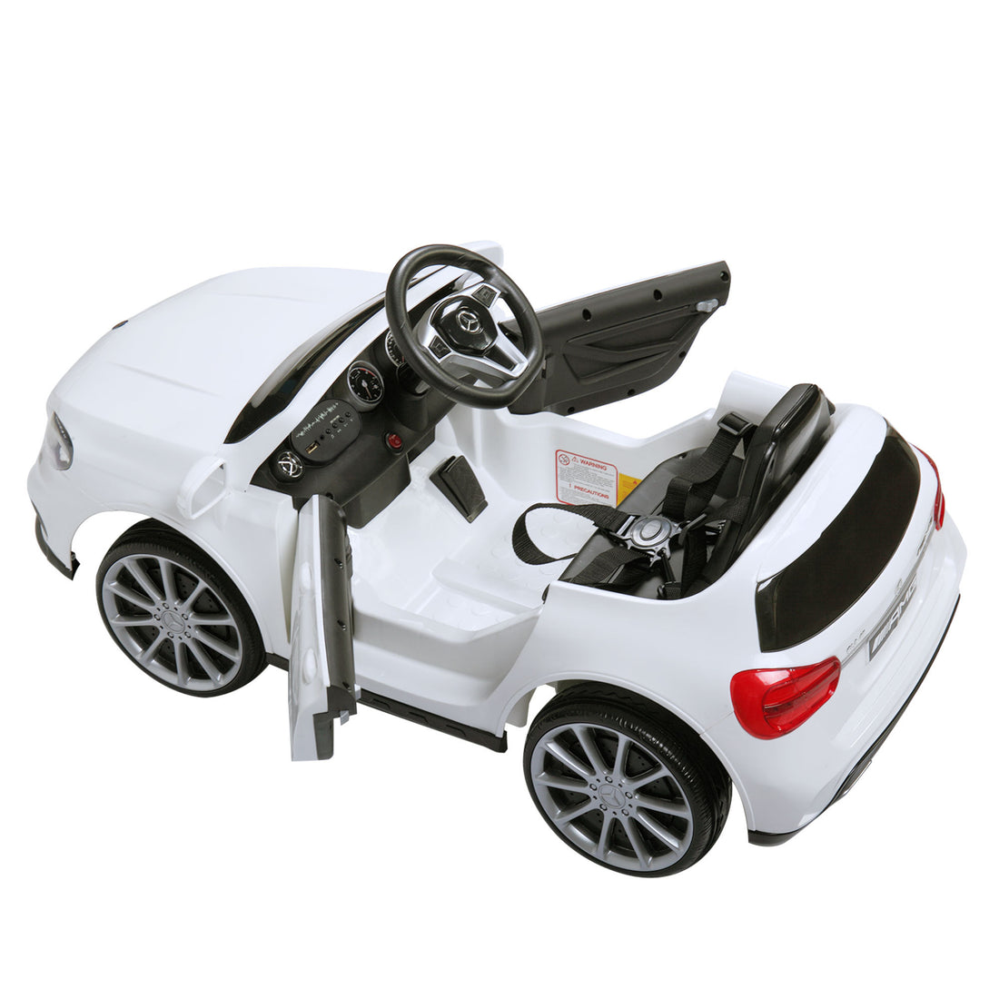 6V Mercedes Benz Amg Electric Vehicle, Kid Ride On Car With Parental Remote Control, Mp3 Player Headlights Opening Doors, For Children 3 8, White White Polypropylene