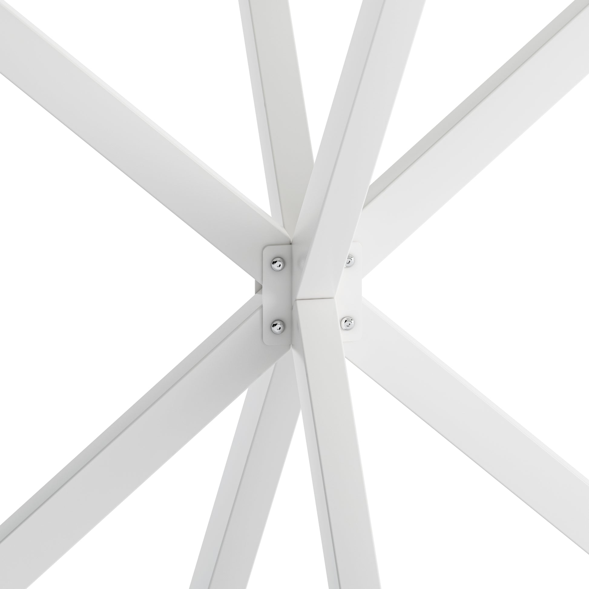 42.13'' Modern Cross Leg Round Dining Table, White Marble Top Occasional Table, Two Piece Removable Top, Matte Finish Iron Legs White Mdf Metal