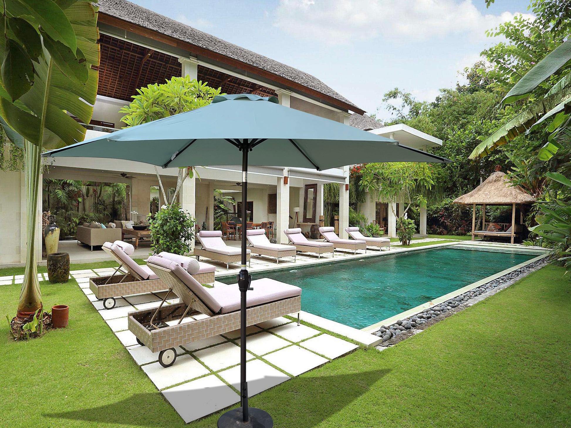 9Ft Umbrella Frosty Green Frosty Green Metal