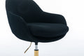 046 Mesh Fabric Home Office 360 Swivel Chair Adjustable Height With Gold Metal Base,Black Solid Black Office Sponge Wipe Clean Modern Office Chairs Tufted Back Foam Adjustable Height Fabric Mesh