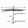 6 X 9Ft Patio Umbrella Outdoor Waterproof Umbrella With Crank And Push Button Tilt Without Flap For Garden Backyard Pool Swimming Pool Market Frozen Dew Steel