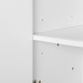 Four Door Metal Handle Storage Cabinet, Suitable For Study, Living Room, Adjustable Shelf White Solid Wood Mdf