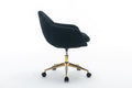 046 Mesh Fabric Home Office 360 Swivel Chair Adjustable Height With Gold Metal Base,Black Solid Black Office Sponge Wipe Clean Modern Office Chairs Tufted Back Foam Adjustable Height Fabric Mesh