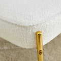 Teddy Suede Material Cushioned Rocking Chair, Unique Rocking Chair, Cushioned Seat, White Rocking Chair With Backrest And Golden Metal Legs. Comfortable Side Chairs In Living Room, Bedroom, Office White Velvet