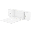 Queen Size Murphy Bed With Shelves, Cabinets And Usb Ports,White Queen White Mdf Lvl